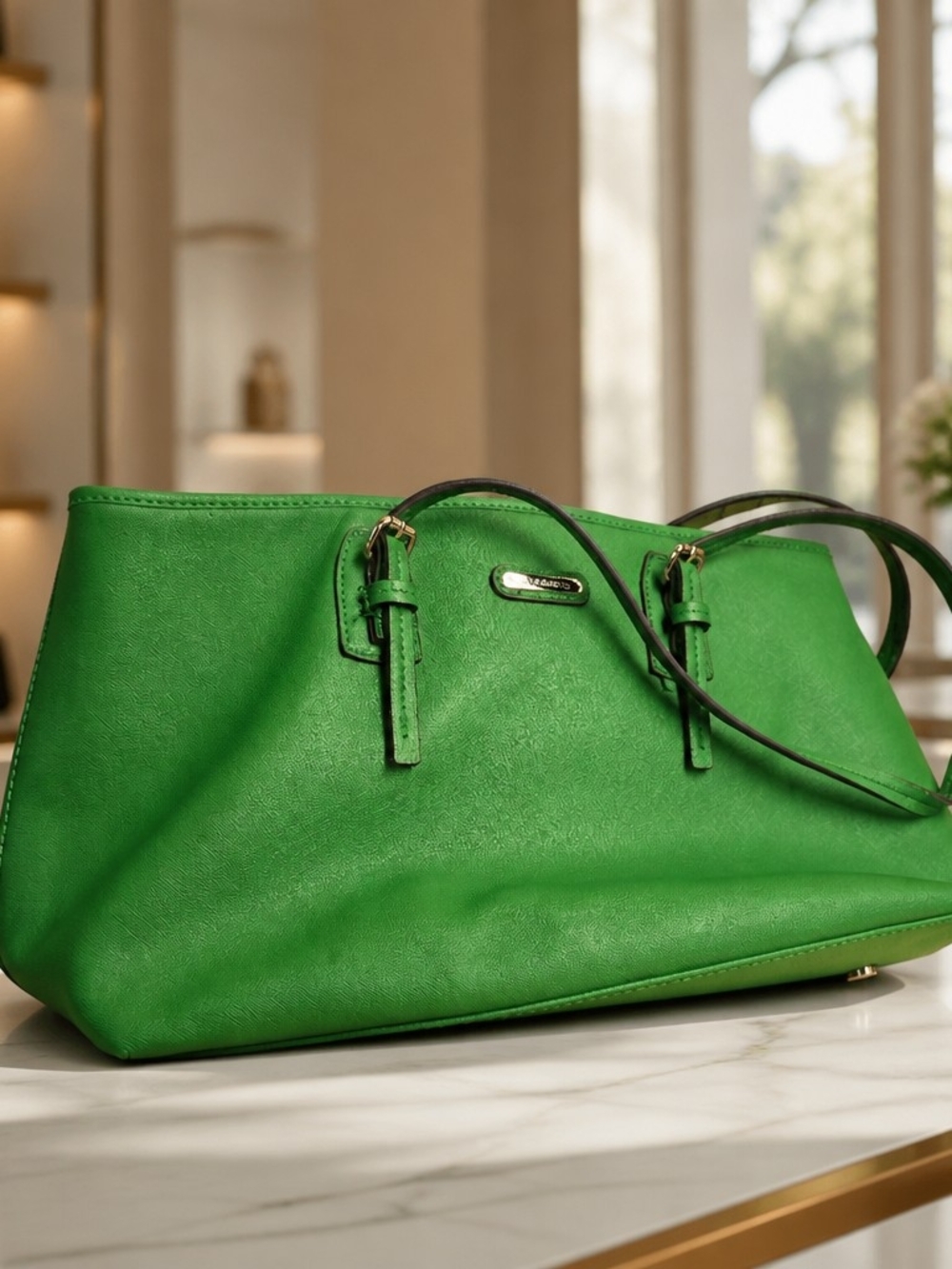 Dana Buchman Vibrant Green Structured Tote